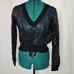 Anthony Muto A.M / P.M Vintage Sequin Blouson Top – Size 8